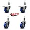 Service Caster 3'' Blue Poly Swivel 7/8'' Expanding Stem Caster Set 2 Total Lock Brakes, 4PK SCC-EXTTL20S314-PPUB-BLUE-2-S-2-78 - alternate 3